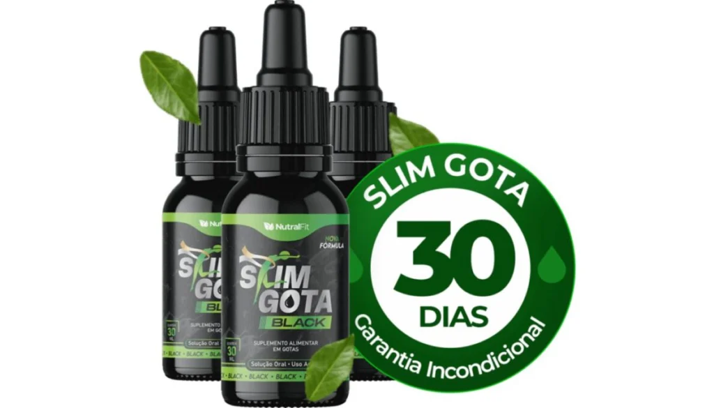 Tres frascos do Slim Gotas Black